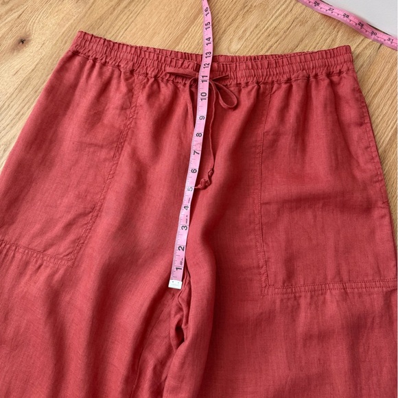 Magaschoni 100% Linen Wide Leg Pull On Pants Elastic Waist Coral Size Large - Picture 6 of 10